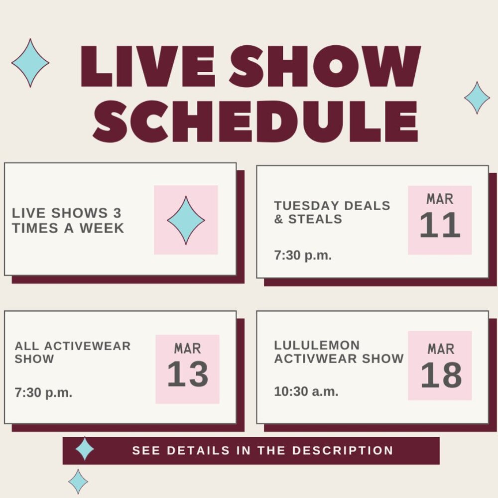 March LIVE SHOW SCHEDULE